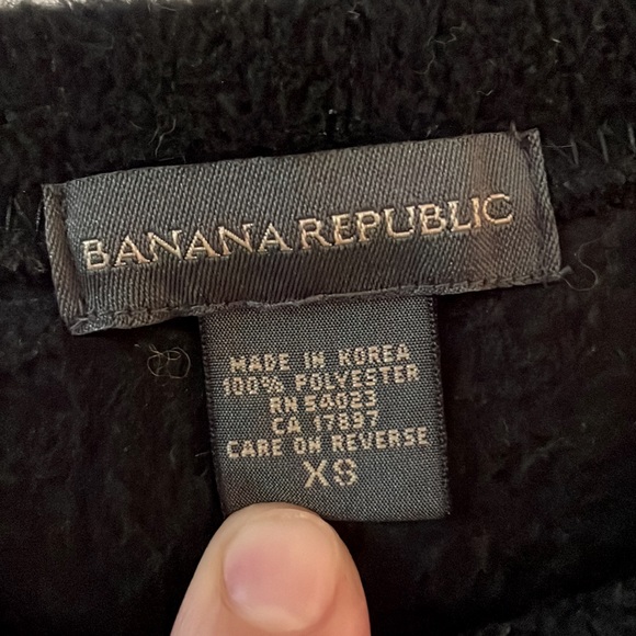 Ladies BANANA REPUBLIC Black Polyester Fleece | Size XS - Picture 2 of 4